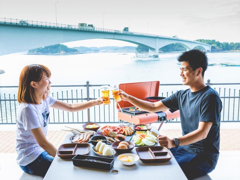 mio camino AMAKUSAで海を見ながらバーベキュー